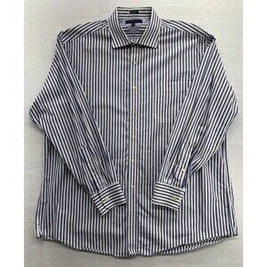 Tommy Hilfiger 100% Cotton Button Down Shirt Men XL Blue Long Sleeve RegularFit